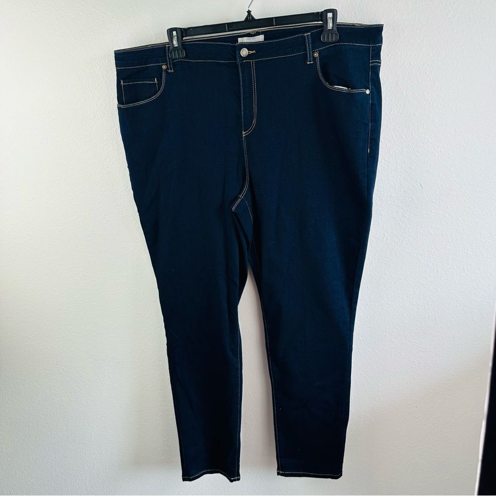 Woman Within Dark Wash Denim Jeans Size 24W‎ Tall